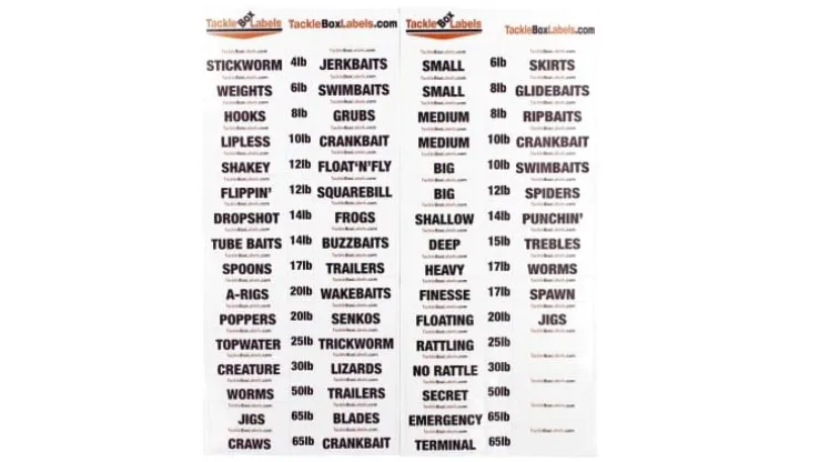 Pro Bass Tackle Box Labels From Bass Angler Magazine